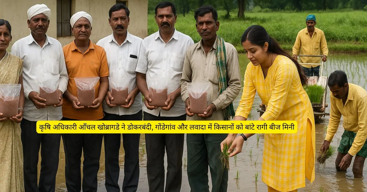 Balaghat News: Agriculture Officer Anchal Khobragade Distributes Ragi Seed Kits to Farmers